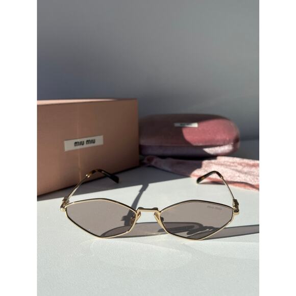 NEW Miu Miu MU56ZS Purple Gold Metal Sunglasses $560 main image 5